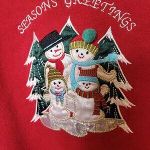 Womens Christmas Holiday Sweater Sweatshirt Snowman Sm Party Festive office